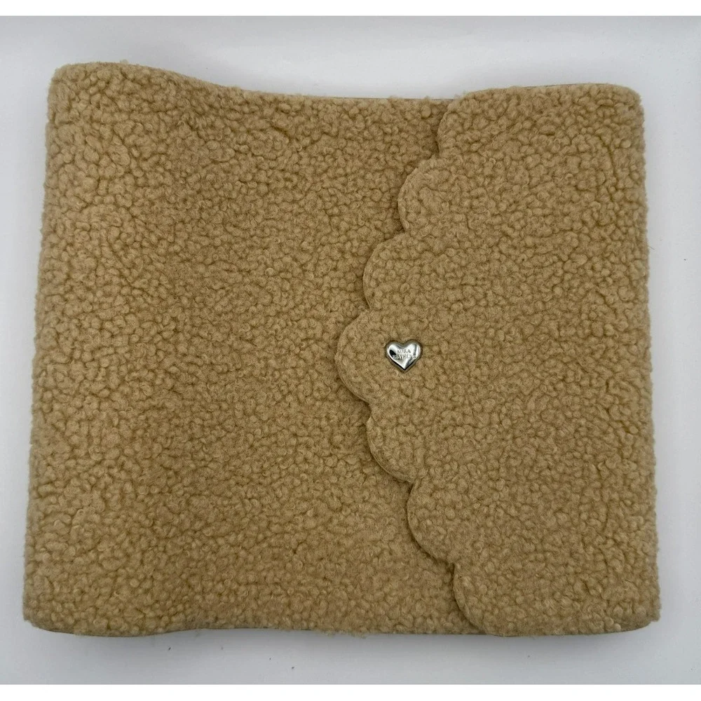 Aura Estelle A5 Wide Cloud Planner Sherpa Beige 6 Ring Binder Teddy Shearling